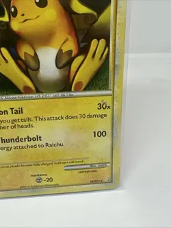 Pokemon Card - Raichu HeartGold SoulSilver 10/123 Holo Rare - MP - Image 2