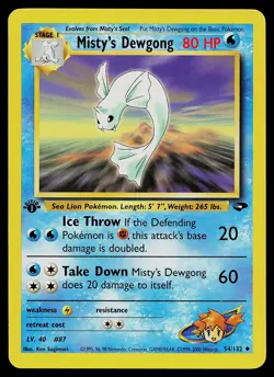 Pokemon Card - Misty's Dewgong Gym Challenge 54/132 Uncommon 1st Edition - Image 1