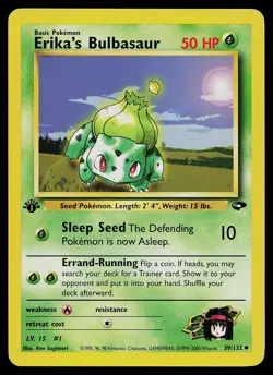 Pokemon Card - Erika's Bulbasaur Gym Challenge 39/132 Uncommon 1st Edition - Image 1