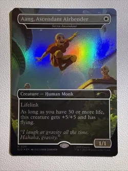 Aang, Ascendant Airbender #2291 🌈 Rainbow Foil 🌈 MTG Secret Lair - Image 1