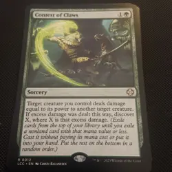 FOIL CONTEST OF CLAWS mtg NM Commander Lost Caverns of Ixalan 1 Rare - Image 1