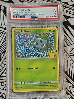 Bulbasaur Pokemon: McDonalds Collection 1/25 Holo PSA 5 EXCELLENT (076) - Image 1