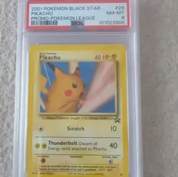 Pokemon Pikachu 26 Wizards Black Star Promo League Regular 2001 PSA 8 - Image 1
