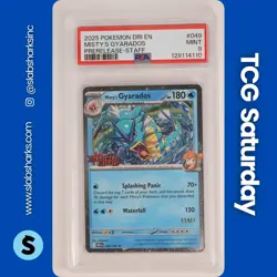 2025 POKEMON DESTINED RIVALS #034/182 ETHANS TYPHLOSION STAFF HOLO PSA 9 - Image 1