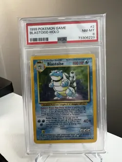 Blastoise Base Set Unlimited Holo Rare 2/102 PSA 8 English Pokemon TCG Card 1999 - Image 3