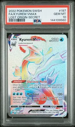 PSA 10 KYUREM VMAX 197 LOST ORIGIN SECRET RAINBOW RARE SWORD & SHIELD POKEMON - Image 1