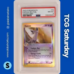 2003 POKEMON EX SANDSTORM #16/100 ESPEON REVERSE HOLO PSA 8 - Image 1