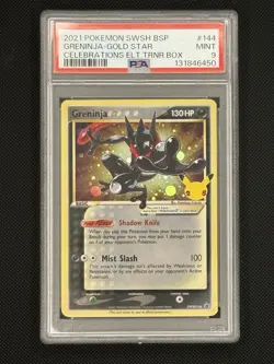 POKEMON 2021 CELEBRATIONS ETB PROMO GRENINJA GOLD STAR 144 PSA 9 - Image 3