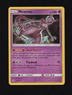 2019 Pokemon TCG Cracked Ice Holo Mewtwo 75/214 - Image 1