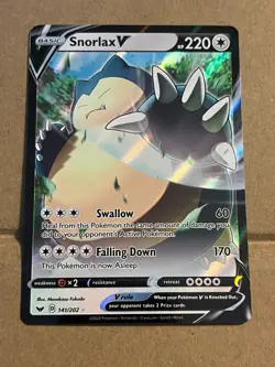 2020 POKEMON - SNORLAX V - SWORD & SHIELD HOLO 141/202 - Image 1