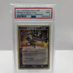 2021 POKEMON SWSH BLACK STAR PROMO #144 GRENINJA GOLD STAR PSA 9 - Image 1