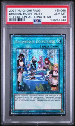 2024 YU-GI-OH! RA03-QUARTER CENTURY BONANZA #EN068 DRAGONMAID HOSPITALITY PSA 10 - Image 1