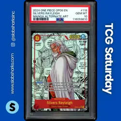 2024 ONE PIECE TWO LEGENDS #OP08-118 SILVERS RAYLEIGH MANGA ART RARE PSA 10 - Image 1