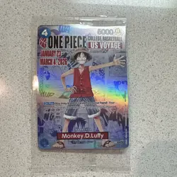 Bandai Monkey.D.Luffy One Piece CCG US Voyage Holo Card ST01-001 - Image 1