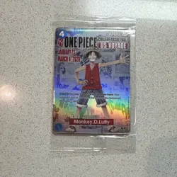 Bandai One Piece CCG Monkey.D.Luffy US Voyage Promo Foil Character Card - Image 1