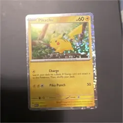 Pokemon Pikachu Card Holo Thunder Type Basic English 60 HP Standard - Image 1