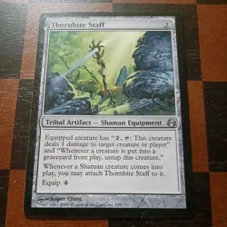 Mtg Thornbite Staff VLP Morningtide Shaman Tribal Magic Card Artifact - Image 1
