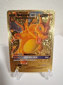 Pokemon Charizard GX Full Art Gold Foil SM211 Fan Art Mint Condition - Image 1