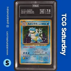 1996 POKEMON EXPANSION PACK JP #009 BLASTOISE HOLO RARE TAG 7.5 - Image 1