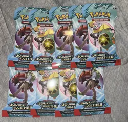 Pokemon Scarlet & Violet Journey Together Sleeved Booster Pack - Lot of 9 - Image 1
