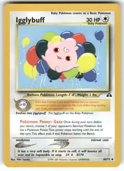 Igglybuff Neo Discovery Uncommon Pokemon Near Mint or Better - Image 1