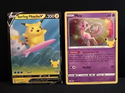 Pokemon Celebrations Lot - Mew #011 & Surfing Pikachu 008 - Image 2