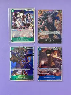 TCG One Piece English & JP Card lot of 13: Leader, Alt Art, Promo, Don, SR - Image 4