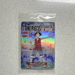 Bandai Namco One Piece CCG Monkey.D.Luffy US Voyage Promo Holo Card - Image 1