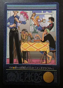 Luffy Sanji Zoro One Piece Visual Adventure #136 Bandai Carddass Japanese 2001 - Image 1