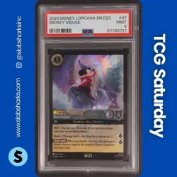 2024 DISNEY LORCANA EN D23 EXPO PROMO #07 MICKEY MOUSE PLAYFUL SORCERER PSA 9 - Image 1