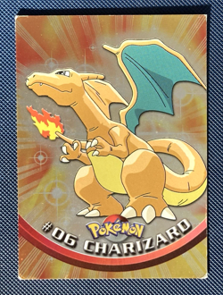 Topps Pokemon Charizard Card TV Animation Series 1 Holo Foil #06 Blue Label MP - Image 1