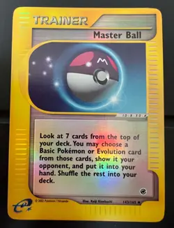 POKEMON E-SERIES EXPEDITION UNCOMMON REVERSE HOLO MASTER BALL CARD 143/165 - Image 1