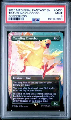 2025 MTG Final Fantasy #0406 Traveling Chocobo Borderless PSA 9 - Image 1
