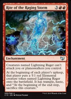 1 x Rite of the Raging Storm - Commander 2015 - Heavy Play - MTG - Image 1