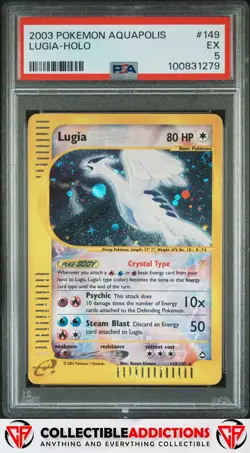 2003 Pokemon Aquapolis #149 Crystal Lugia Holo Swirl PSA 5 - Image 1