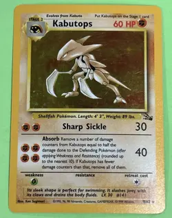 Kabutops Pokemon FOSSIL TCG Holo Rare 9/62 NO PLAY NEAR MINT - Image 1