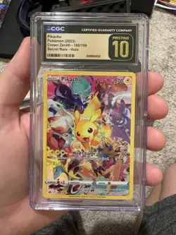 Pokemon Pikachu 2023 Crown Zenith 160/159 Secret Rare Holo CGC PRISTINE 10 - Image 1