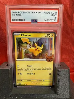 2024 Pokemon Trick Or Trade Pikachu #018/091 PSA 9 Mint - Image 1