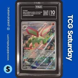 2025 POKEMON PHANTASMAL FLAMES #101/094 FLYGON ILLUSTRATION RARE TAG 10 - Image 1