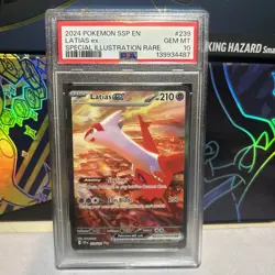2024 POKEMON SSP EN-SURGING SPARKS SPECIAL ILLUSTRATION RARE LATIAS EX PSA 10 - Image 1