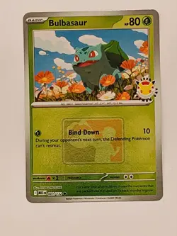 Bulbasaur 001/132 MEG 2026 Pokemon Day League Promo PLAY Stamp Reverse Holo NM - Image 1