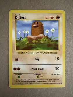 Pokemon - Base Set Shadowless - Diglett 47/102 - Common LP/NM - Image 1