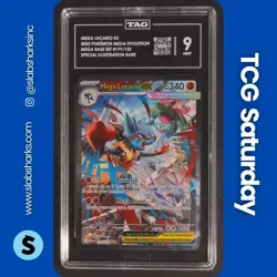 2025 POKEMON MEGA EVOLUTION #179/132 LUCARIO EX SPECIAL ILLUSTRATION RARE TAG 9 - Image 1