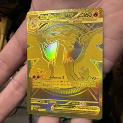 Mega Charizard X EX Gold Hyper Rare 130/094 Pokemon Phantasmal Flames English - Image 1