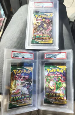 Evolving Skies Booster Pack PSA 9 3 Art Lot Umbreon Sylveon Rayquaza - Image 1
