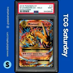 2016 POKEMON XY EVOLUTIONS #13/108 MEGA CHARIZARD EX HOLO RARE PSA 9 - Image 1