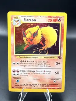 Pokemon Flareon Jungle 3/64 Holo Unlimited Holo Rare A - Image 1