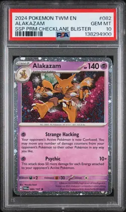 2024 Pokemon Twilight Masquerade Cosmos Holo Blister Promo Alakazam #082 PSA 10 - Image 1