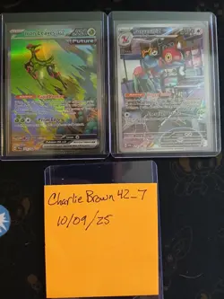 Pokemon TCG Iron Leaves Ex 203/162 & Porygon-z 214/182 - Image 1