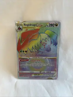 Pokemon Regidrago VSTAR 201/195 Silver Tempest Rainbow Secret Rare Holo NM - Image 1